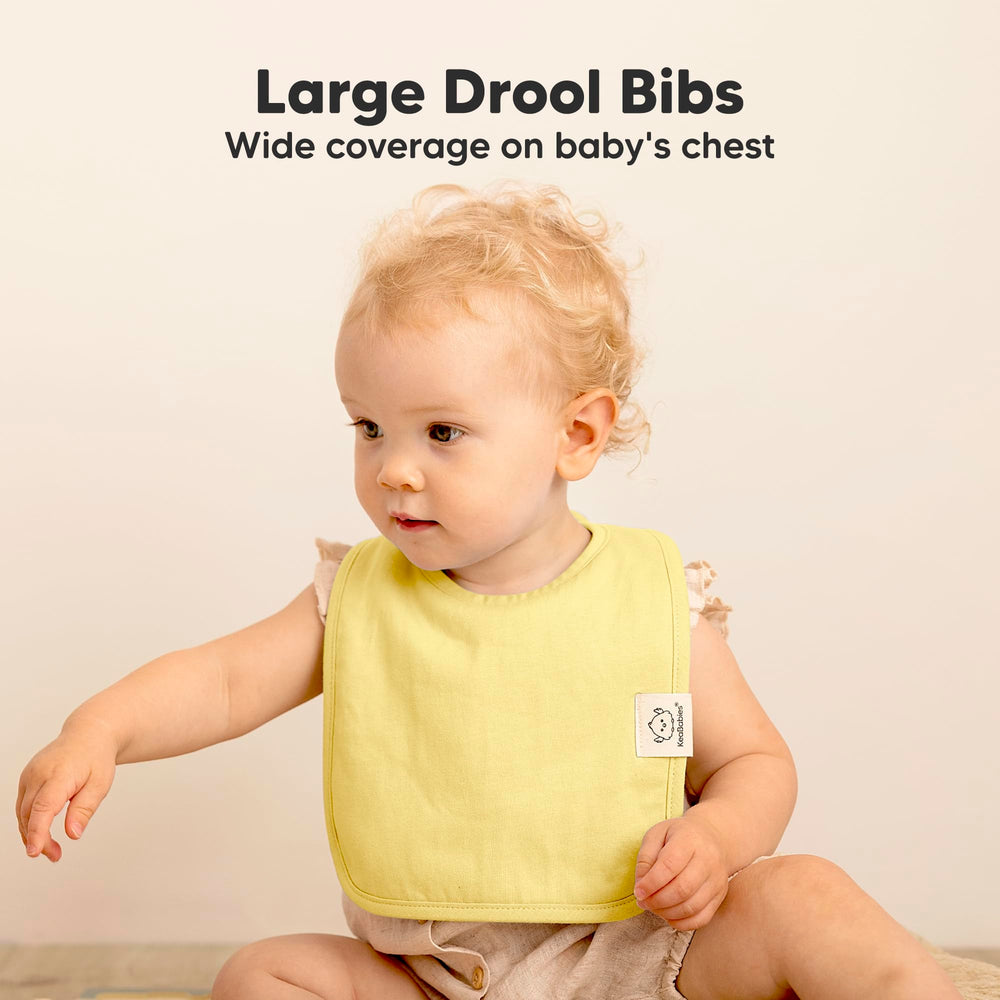 KeaBabies Coast bibs with water resistant backing protecting clothes