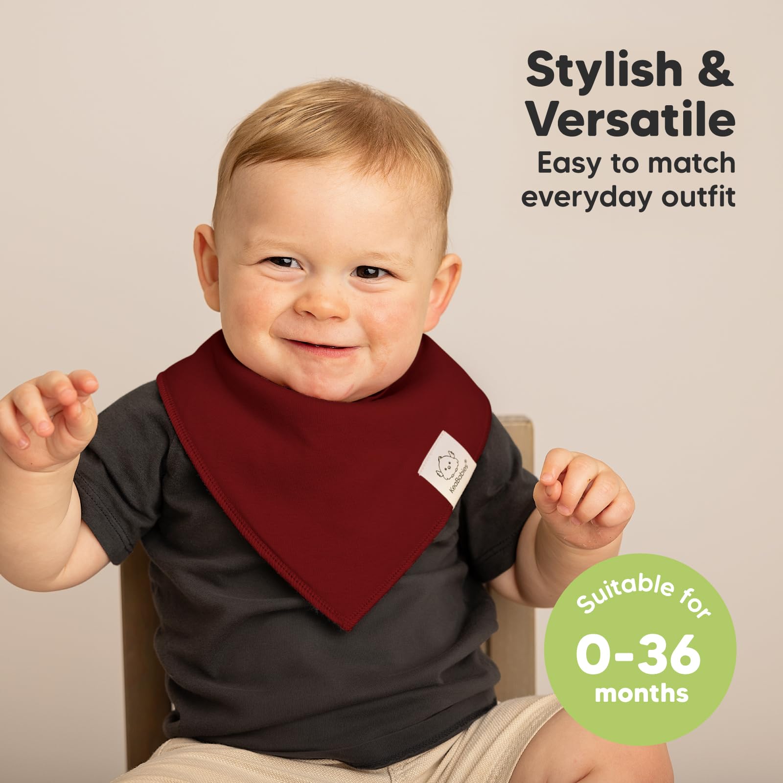 KeaBabies Coastline bibs adjustable nickel-free snaps ensure a comfortable fit as babies grow