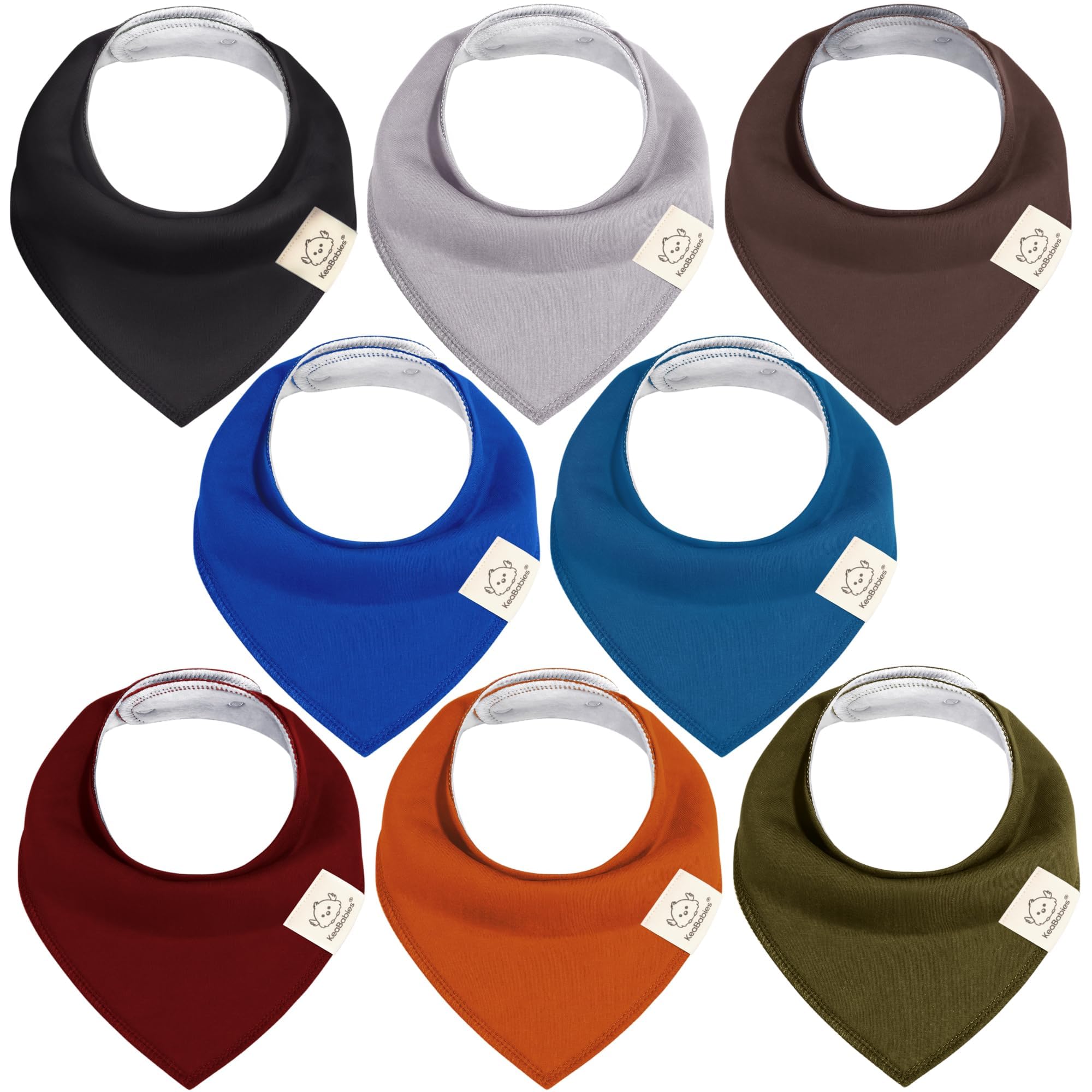 KeaBabies Coastline Bandana Bibs pack front view shows soft cotton for drool management