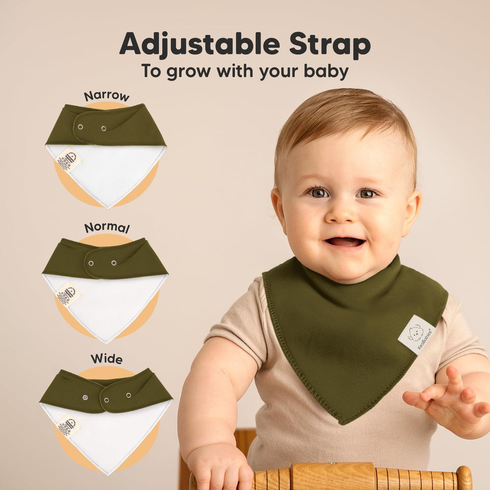 KeaBabies Bandana Bibs soft-back shot emphasizes fleece backing protects clothing from moisture
