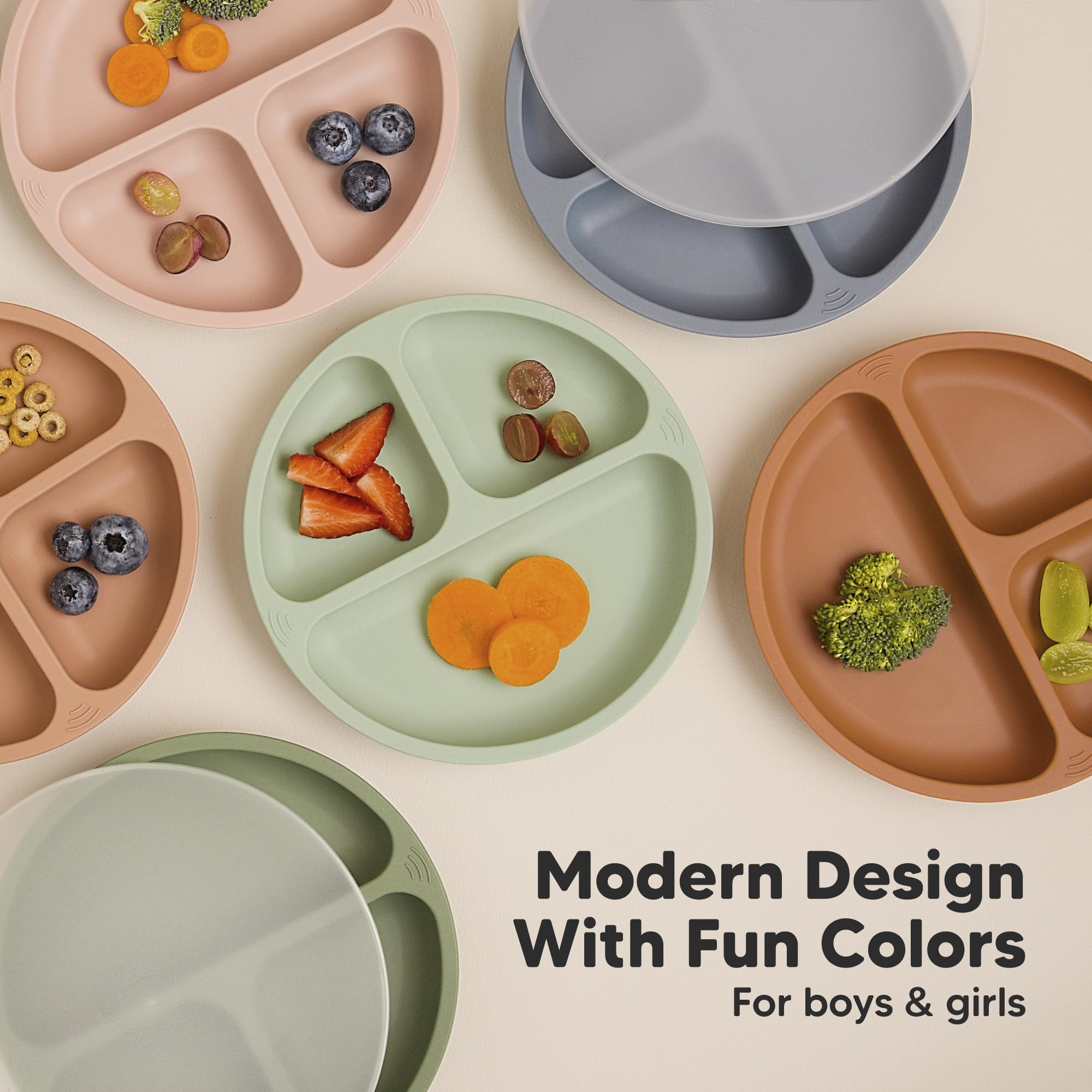 KeaBabies colorful suction plate design supports engaging mealtimes and independent eating