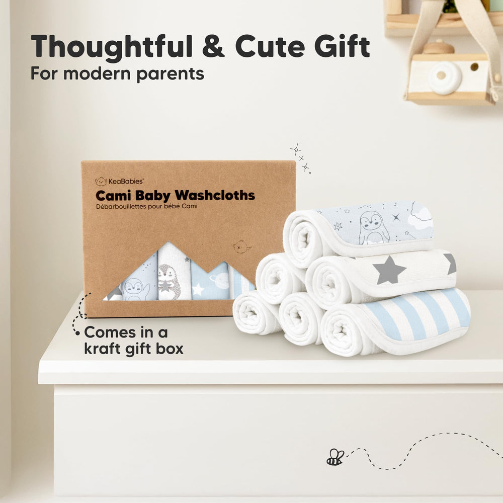 KeaBabies Constellation washcloths doubles as towels and burp cloths.