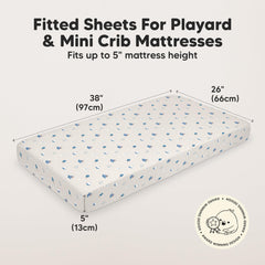 KeaBabies Cosmo sheets feature GOTS organic cotton against delicate baby skin.