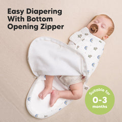 KeaBabies Cosmo swaddle in use provides secure, snug newborn sleep.
