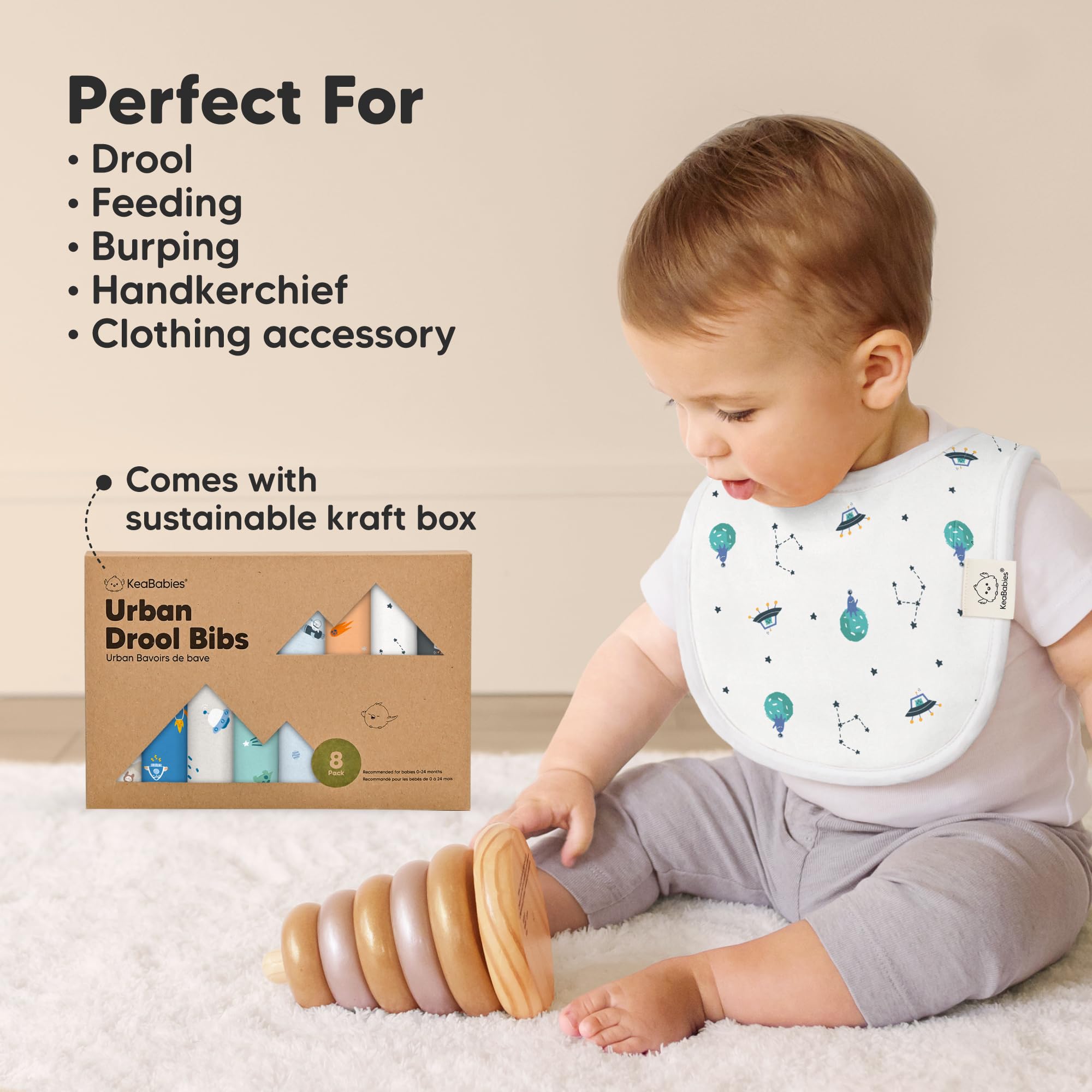 KeaBabies Cosmo unisex design fits both boys and girls stylishly.