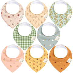 KeaBabies Countryside 8-pack bandana bibs offer soft cotton comfort for daily outfits and drool.