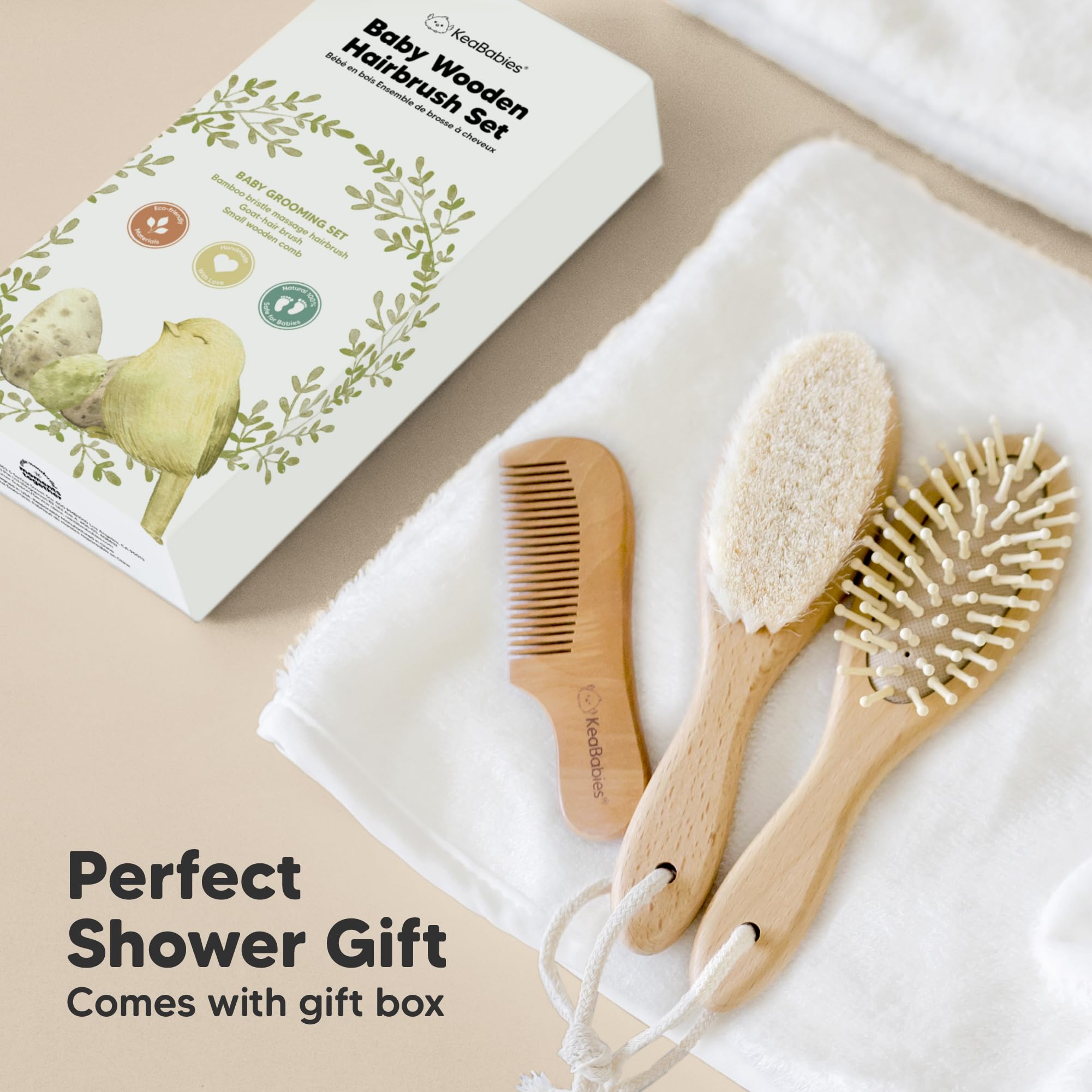 KeaBabies cradle-cap care accessory promotes soothing scalp massage.