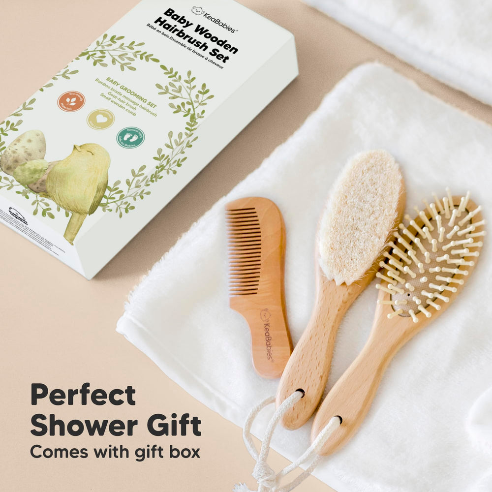 KeaBabies cradle-cap care accessory promotes soothing scalp massage.