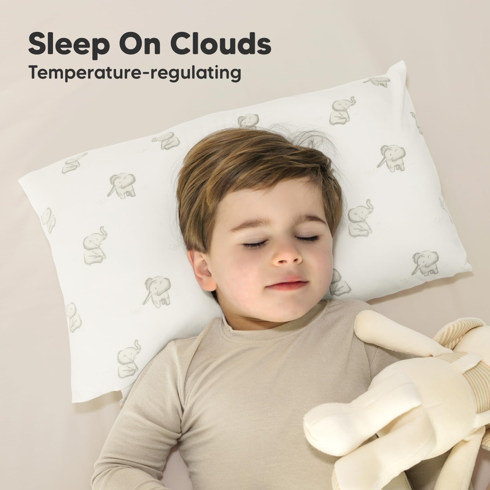 KeaBabies crib-nap-toddler-pillow close-up demonstrates kid-friendly comfort during naps.