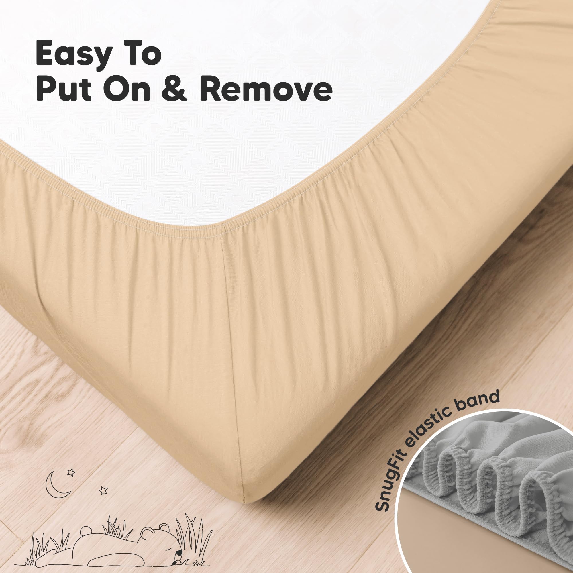 KeaBabies 52x28 crib sheet fit demonstrates standard mattress compatibility.