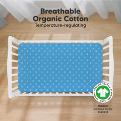 KeaBabies Crib Sheet 52x28 Fitted securely fits standard mattresses.