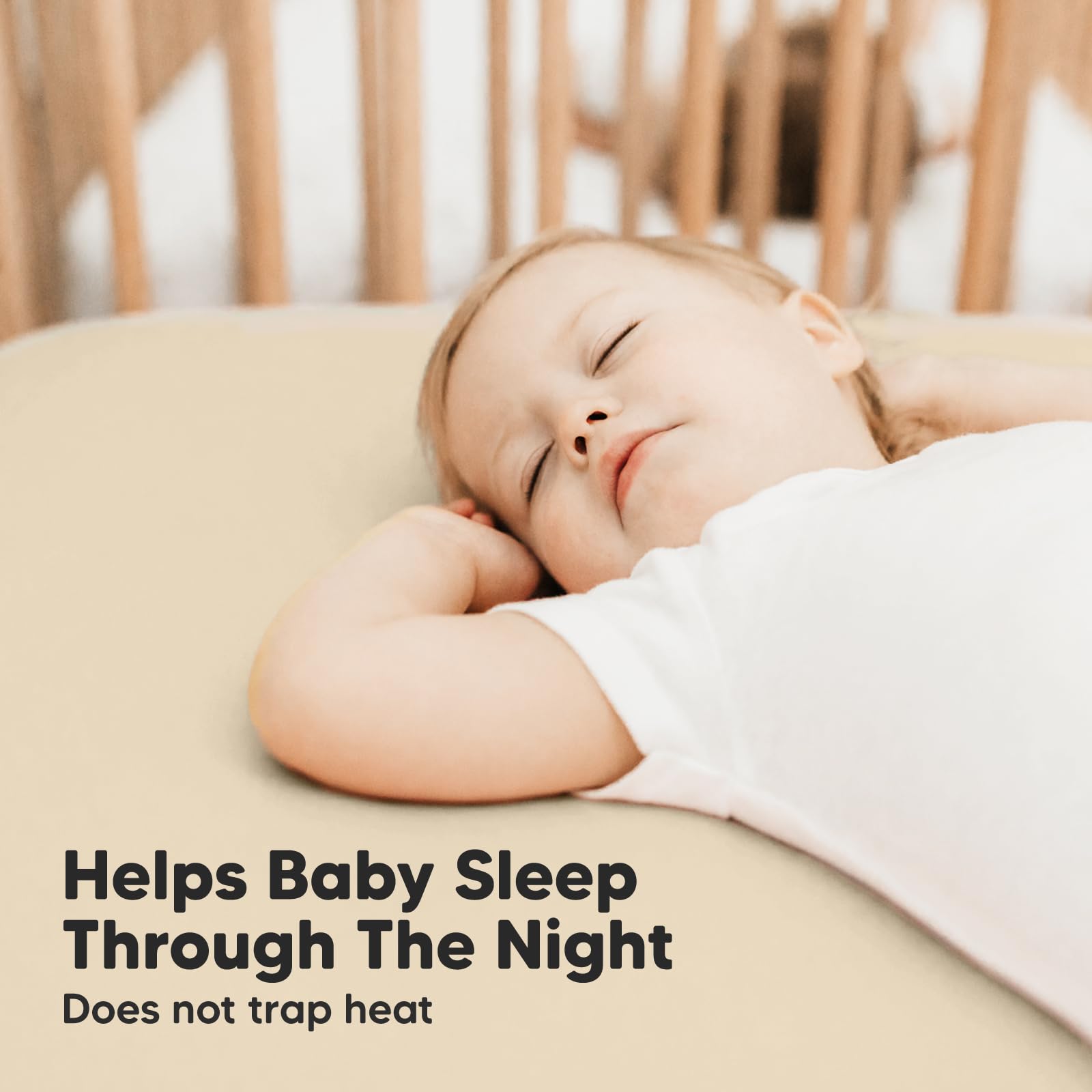 KeaBabies elastic band detail secures sheets during restless nights