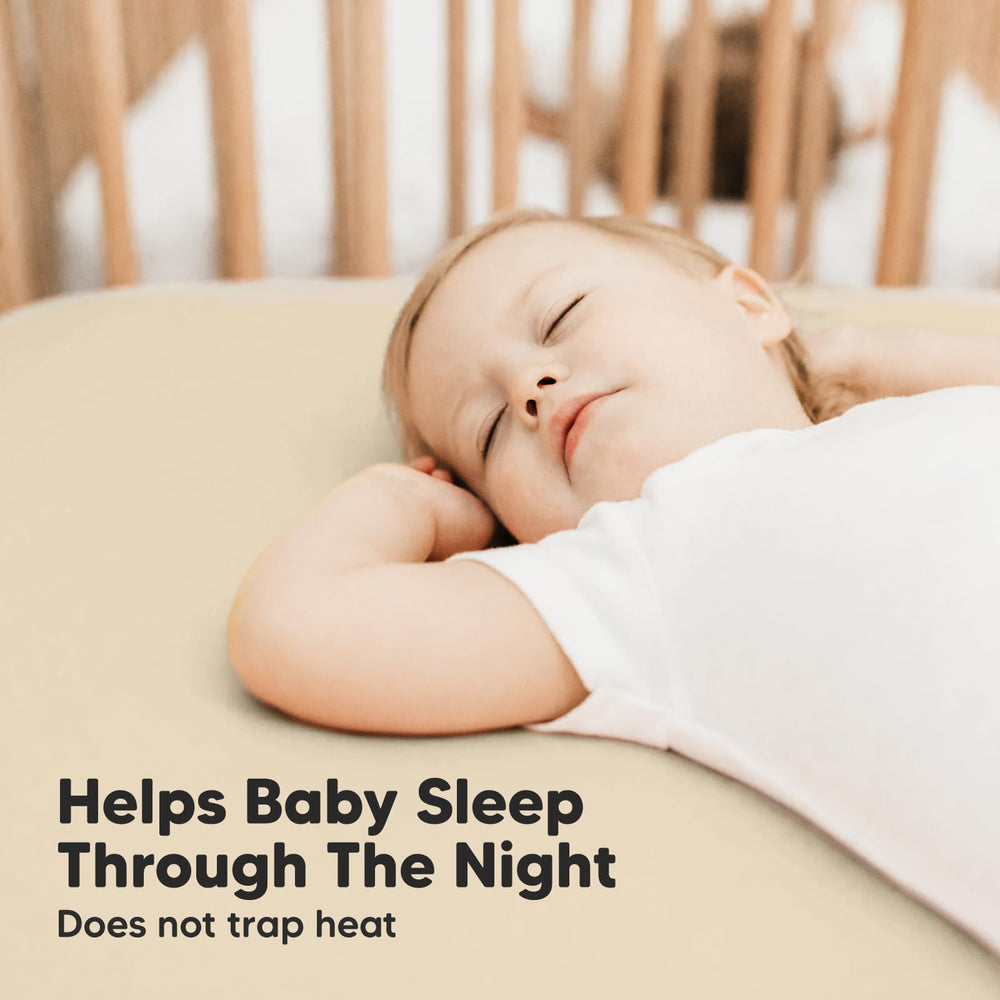 KeaBabies elastic band detail secures sheets during restless nights
