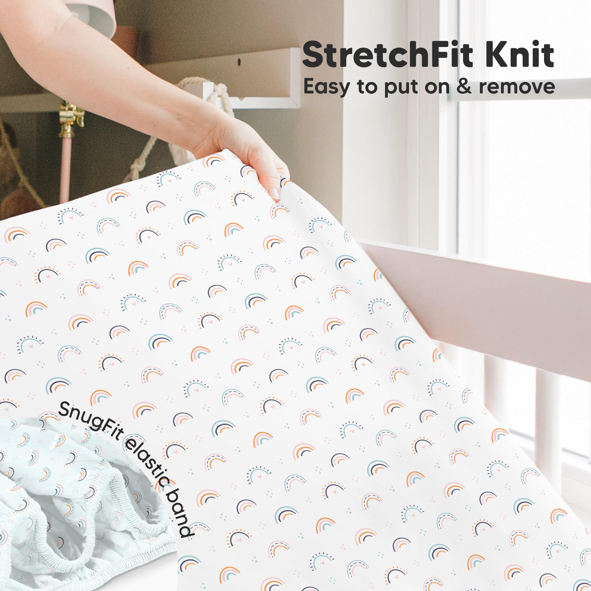 KeaBabies machine-washable crib sheet ready for laundry