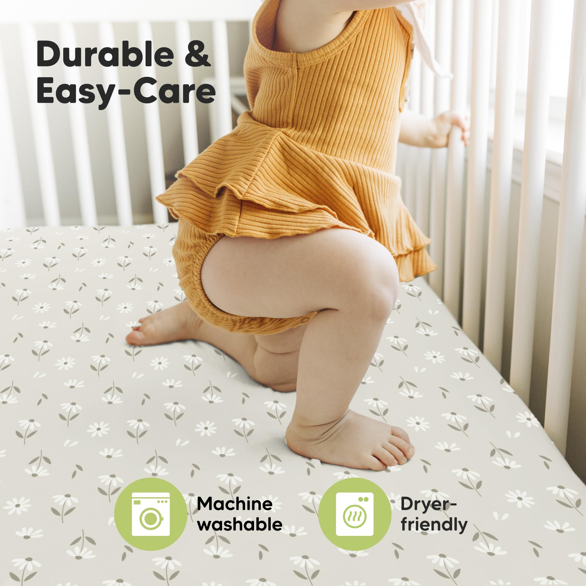 KeaBabies machine washable and dryer friendly for busy nurseries.