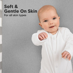 KeaBabies crib sheet on standard 52x28 crib mattress showing snug fit.