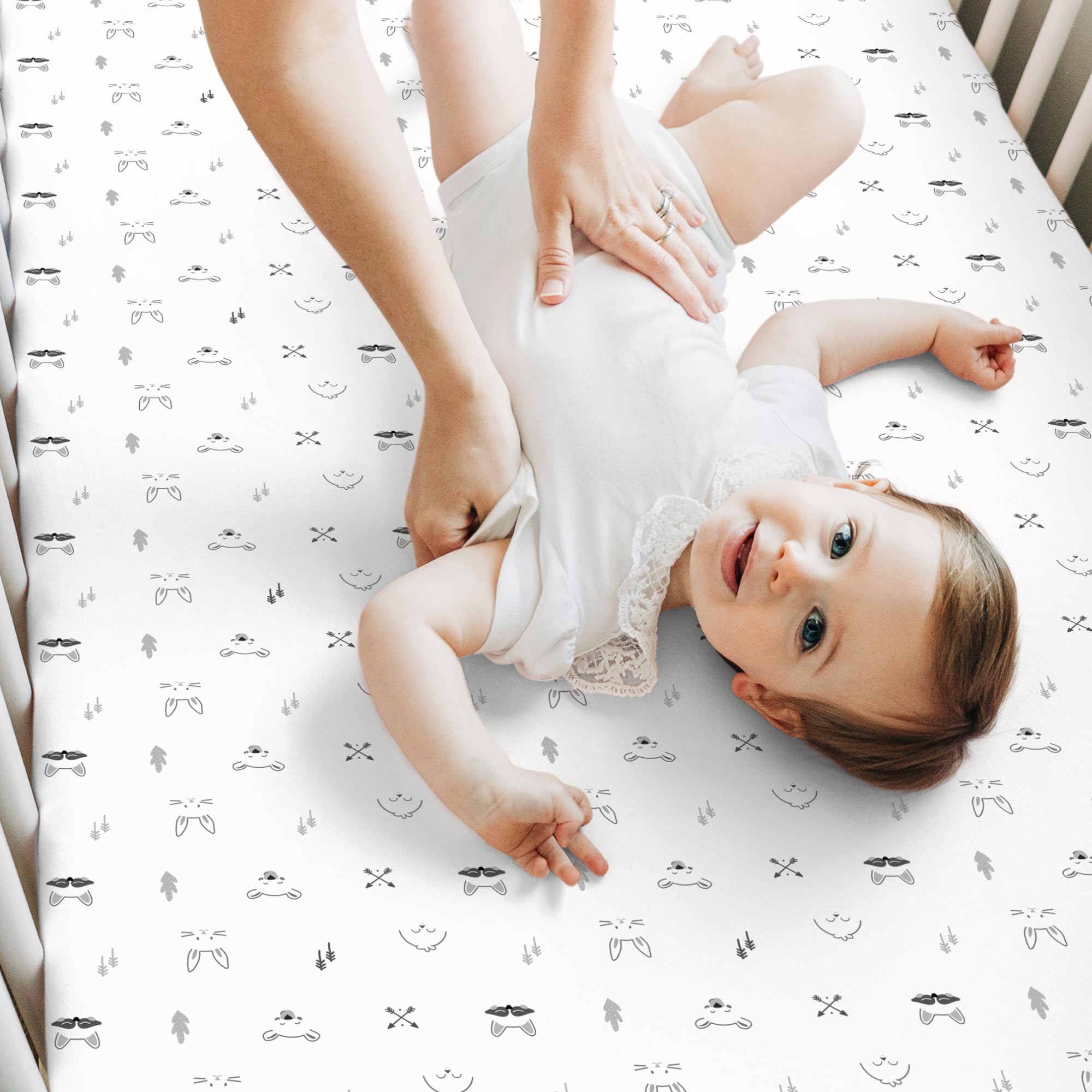 KeaBabies soft, breathable bamboo sheet laid flat for feel and texture