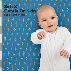 KeaBabies crib sheets with hidden elastic band under seam.