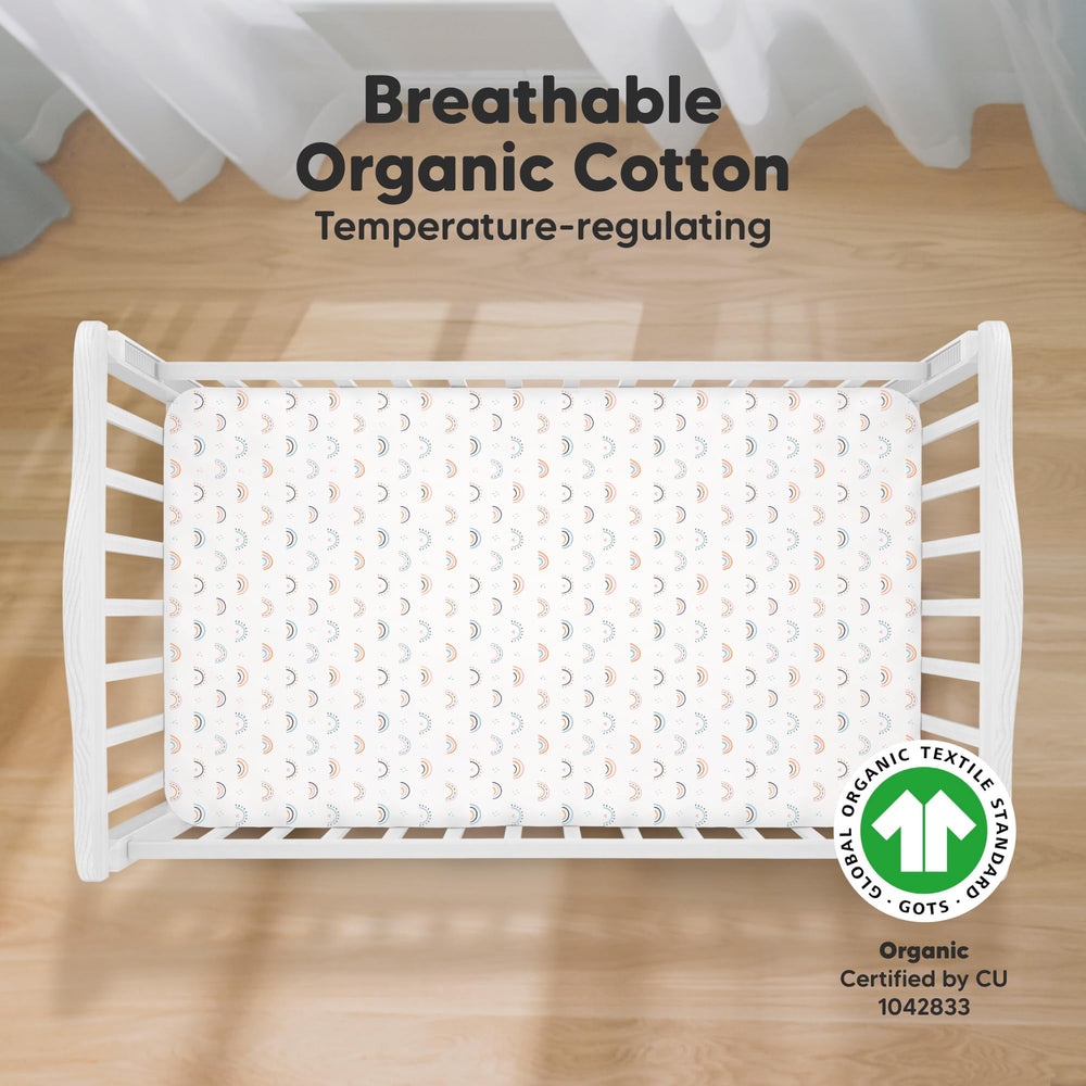 KeaBabies crib sheets fabric closeup organic cotton highlights soft breathable comfort