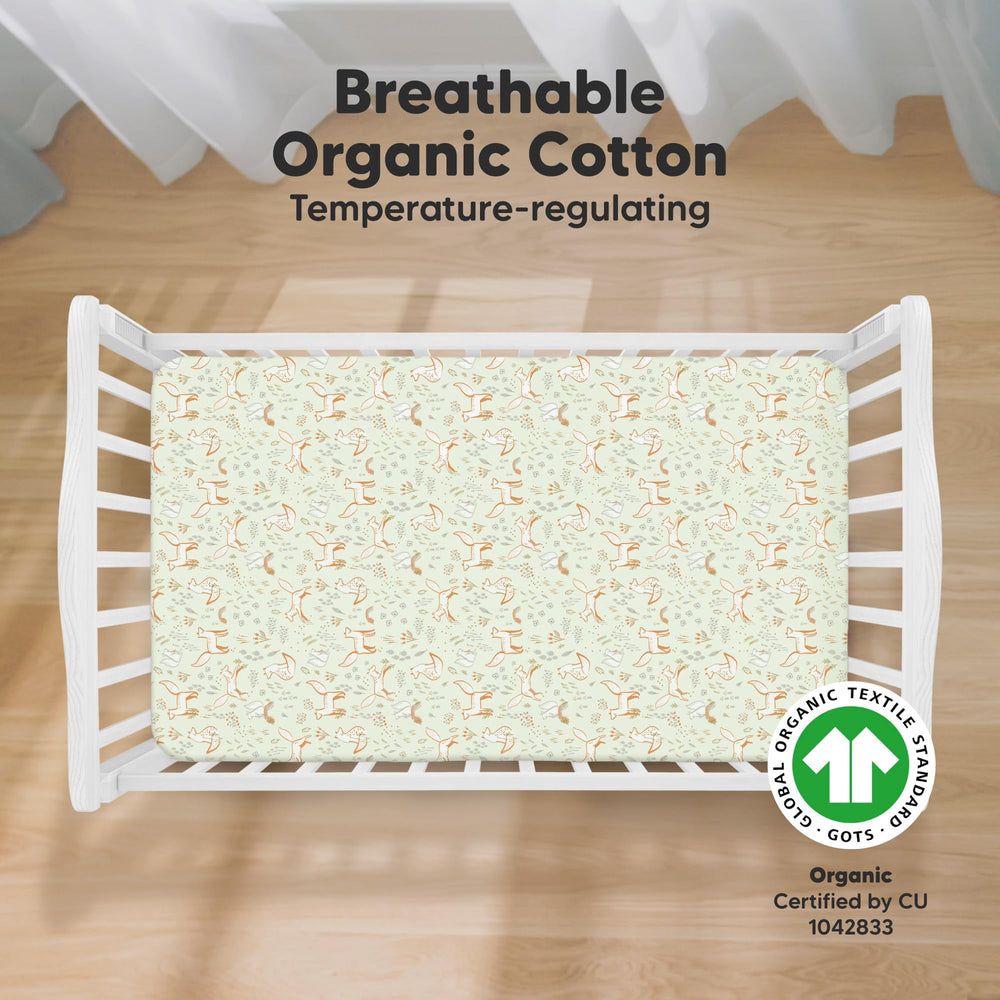 KeaBabies crib sheets jersey closeup shows gentle knit suitable for delicate baby skin.