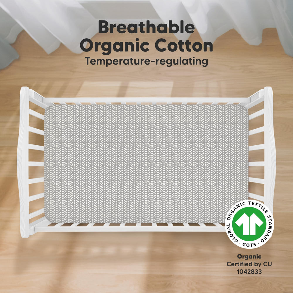 KeaBabies crib sheets soft texture closeup shows 100% organic cotton for gentle skin