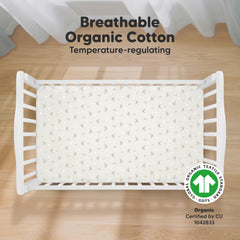 KeaBabies crib sheets fit standard 52x28 inch mattresses securely