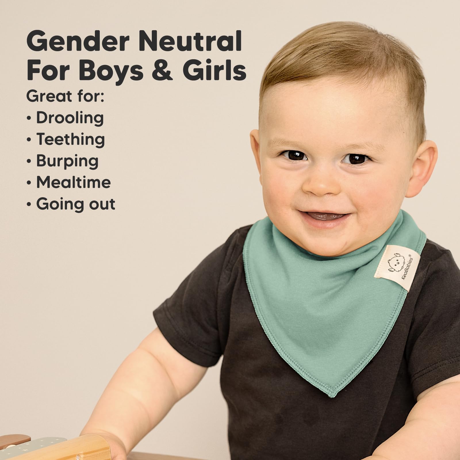 KeaBabies Cupcake Bibs provide wide coverage from neck to torso for drool mess avoidance.