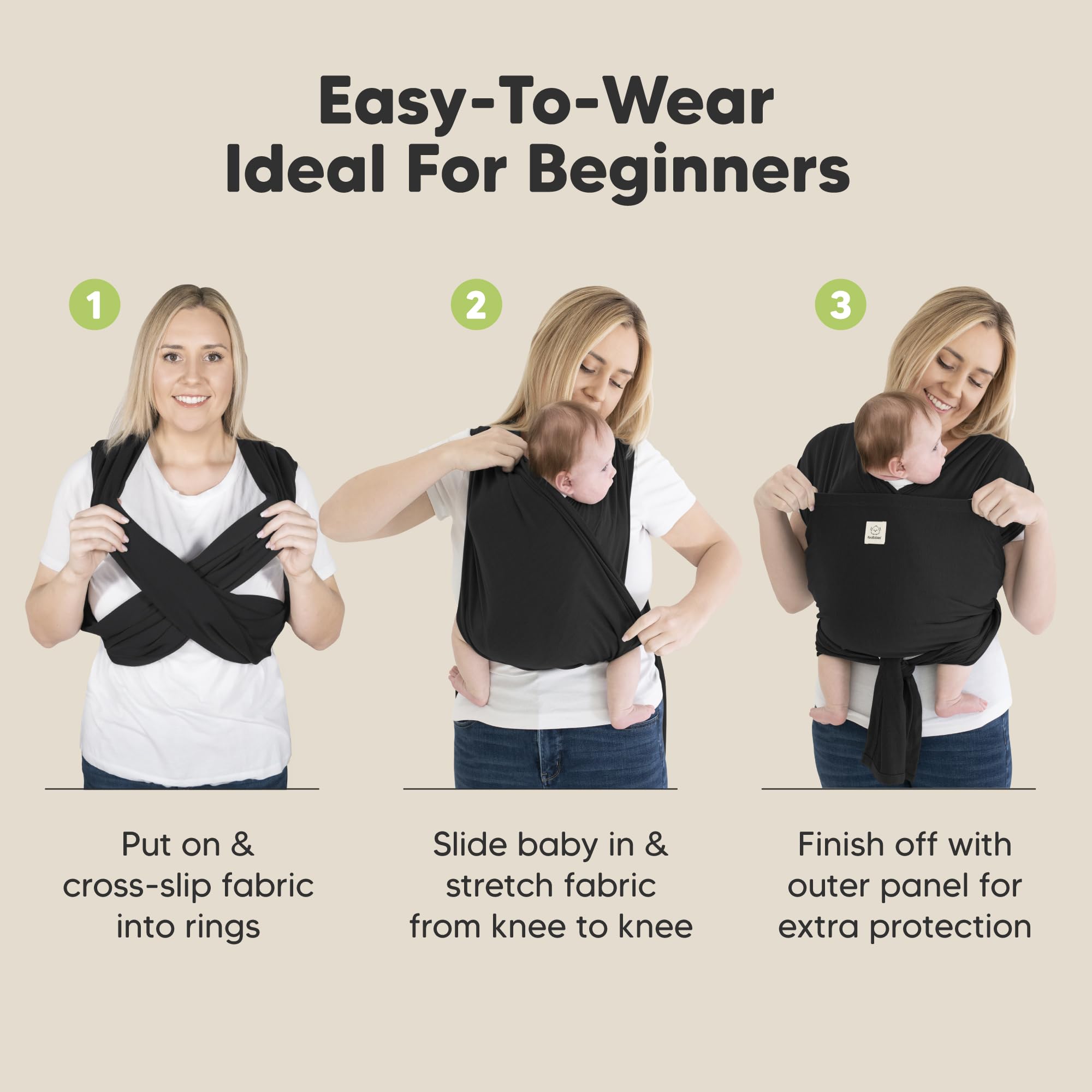 KeaBabies D-Lite back-panel enhances breathable, cushioned support.