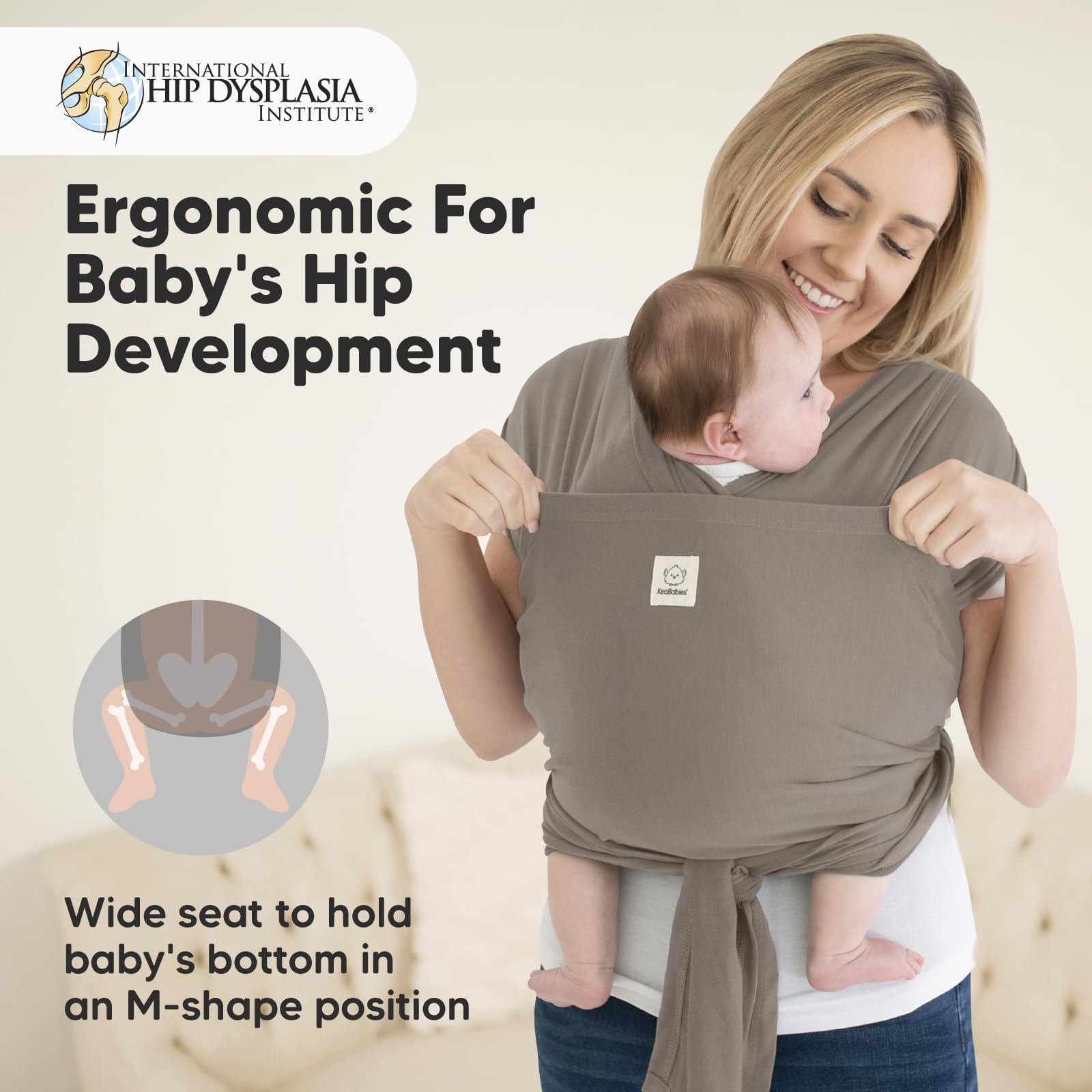 KeaBabies D-Lite weight range graphic demonstrates suitability from newborn to toddler.