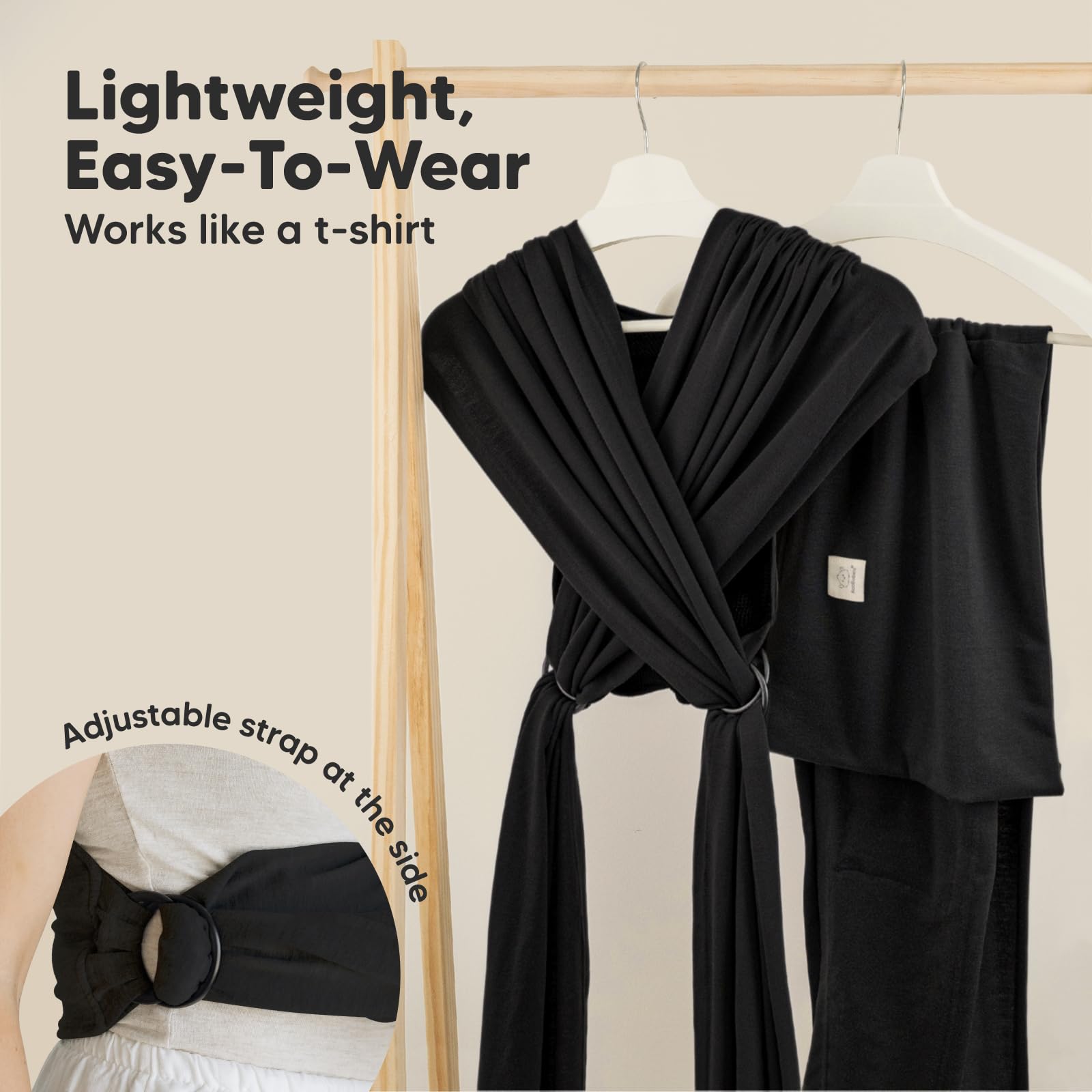 KeaBabies D-Lite wrap close-up fabric shows soft breathable stretch fabric.