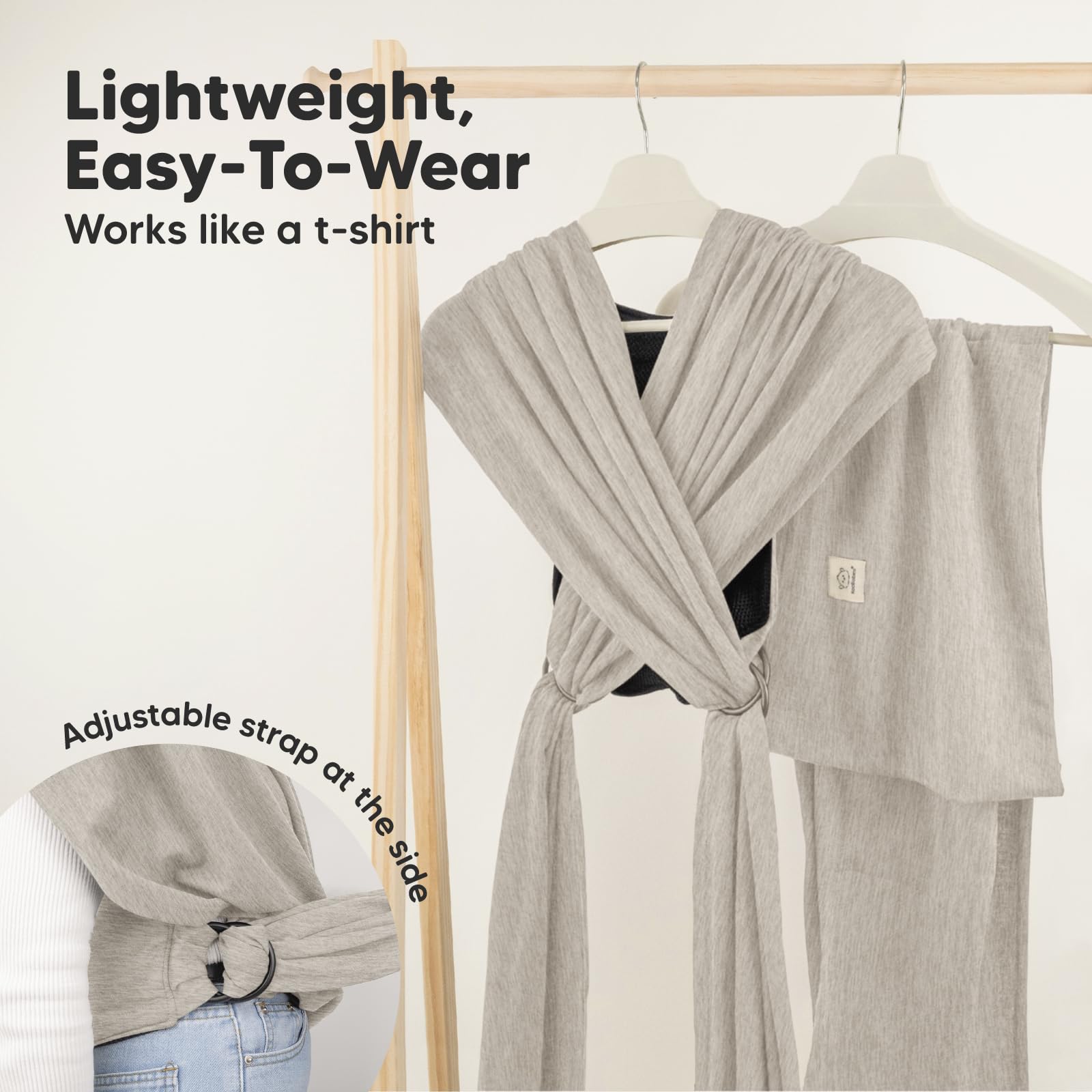 KeaBabies D-Lite wrap cross straps ensure snug fit.