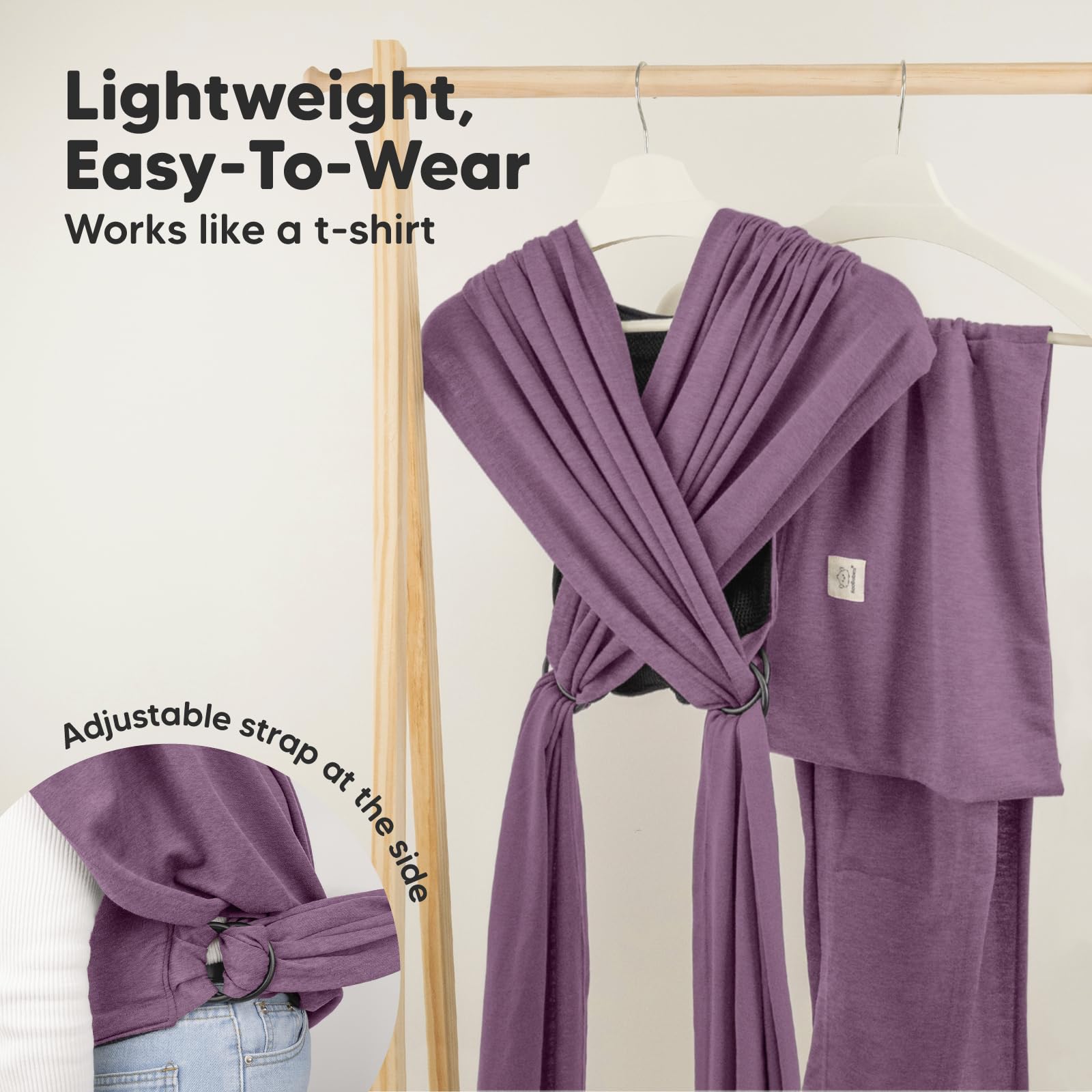 KeaBabies D-Lite wrap ergonomic back panel supports comfortable wear