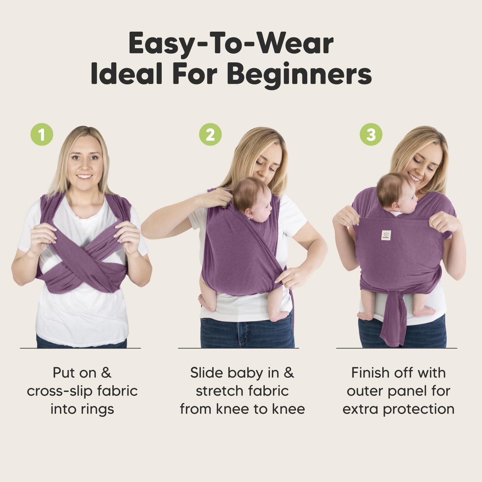 KeaBabies D-Lite wrap supports newborn to toddler weight range 7-44 lbs