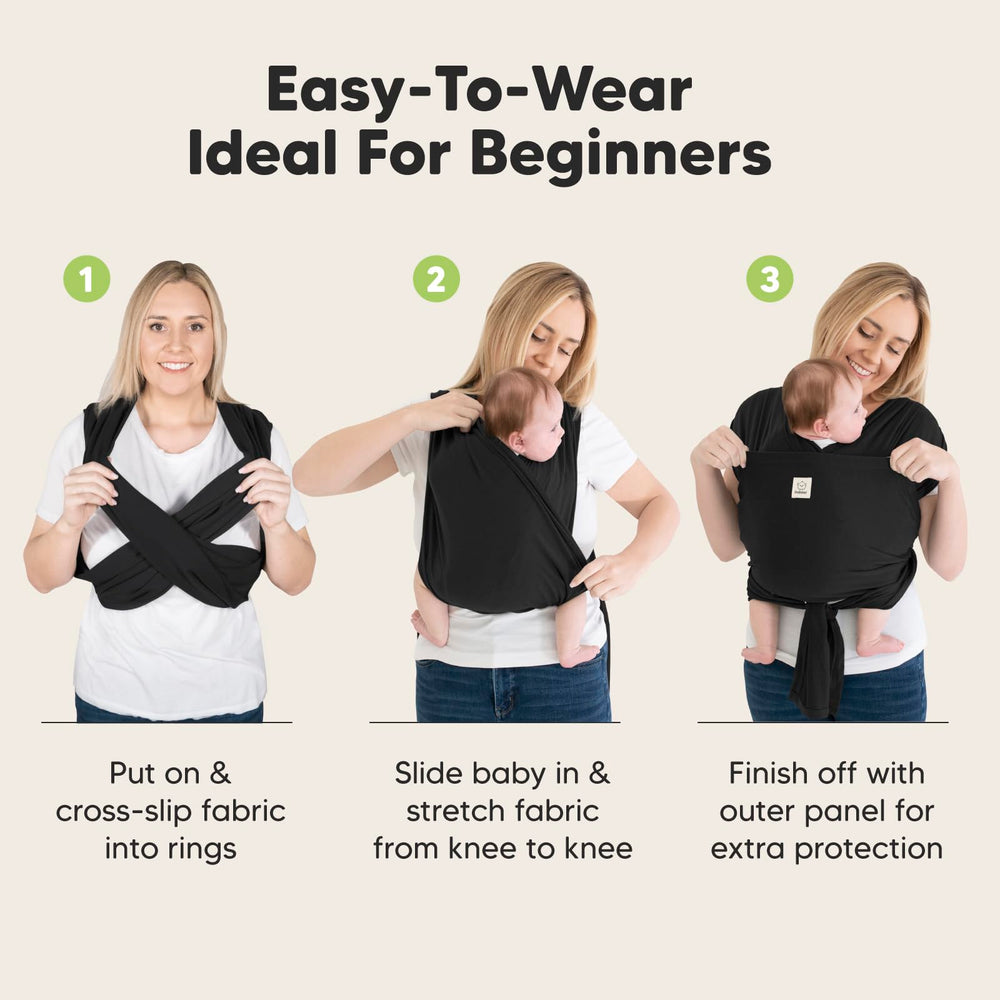 KeaBabies D-Lite wrap securely supports newborn to toddler weight.