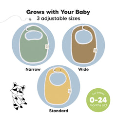 KeaBabies Daybreak bibs feature nickel-free snaps for adjustable and safe fit