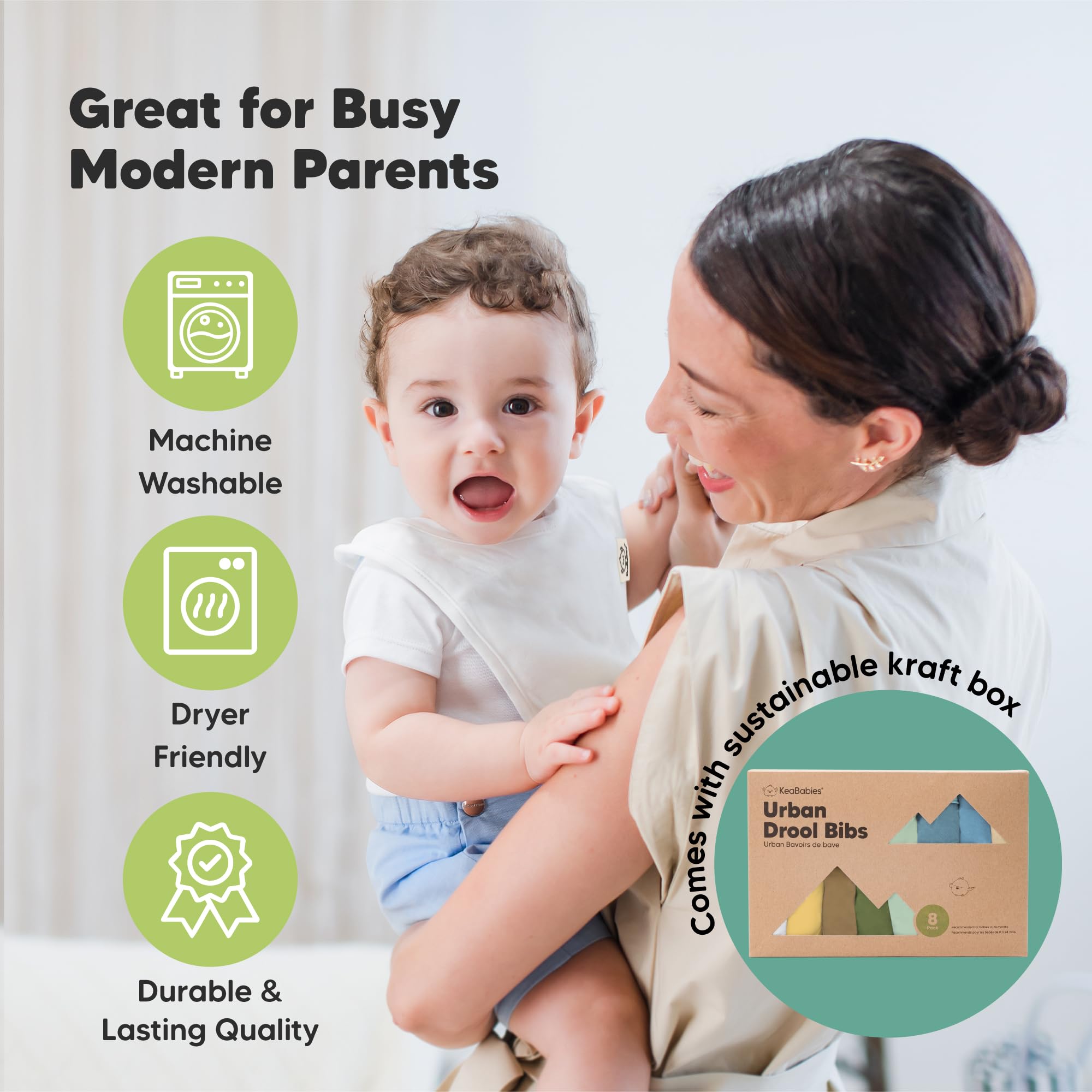 KeaBabies Daybreak soft seams close-up for gentle comfort during meals