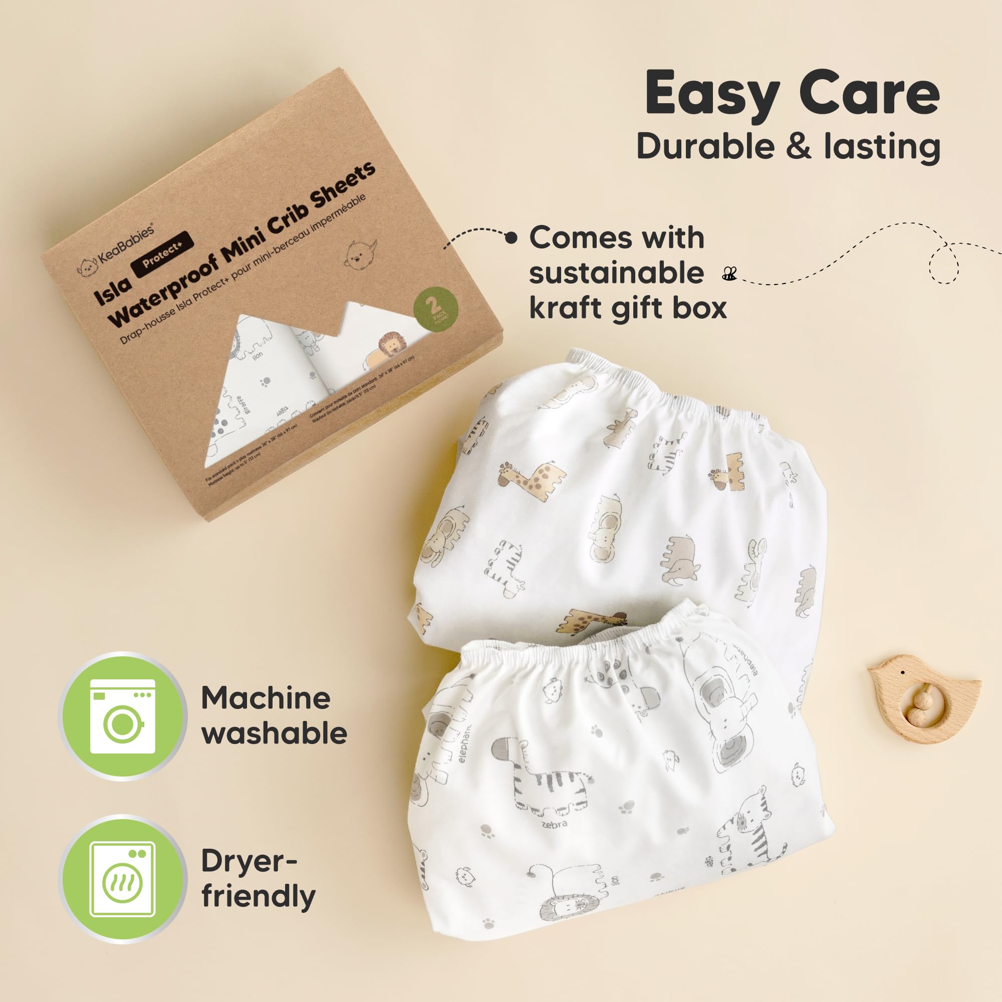 KeaBabies bamboo fabric is gentle on delicate baby skin at nap times.