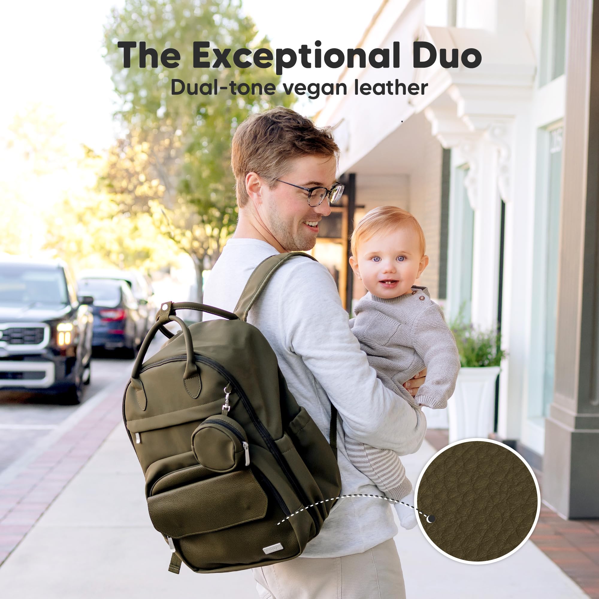 KeaBabies diaper bag backpack changing pad included for on-the-go changes.