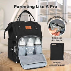 KeaBabies diaper bag features smooth zippers for easy access.