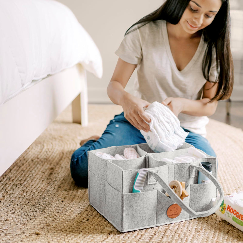 KeaBabies diaper caddy durable construction conveys reliable use during busy days.