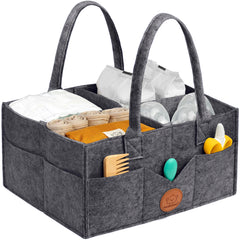 KeaBabies diaper caddy Mystic Gray front view highlighting organized nursery storage.