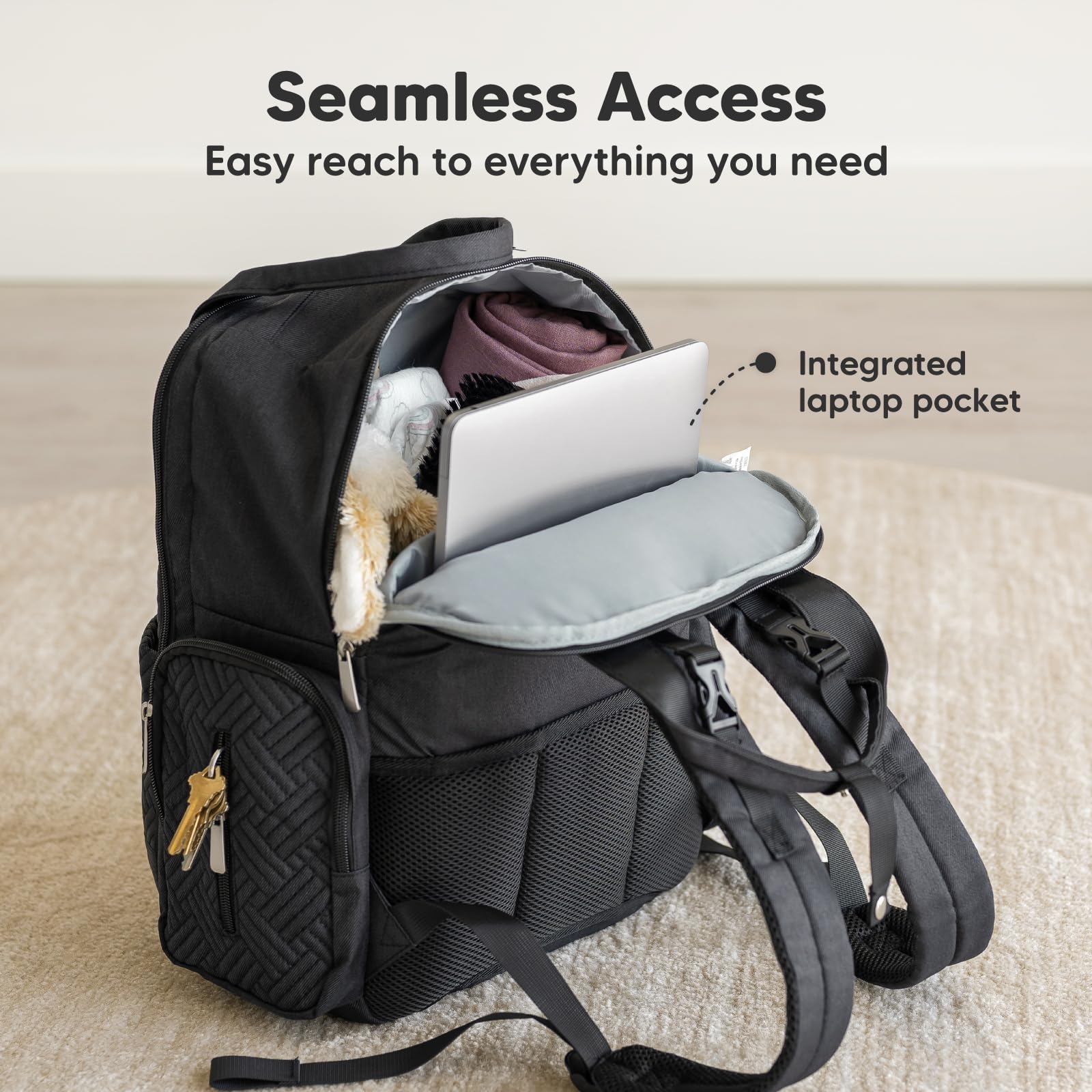 KeaBabies Diaper Mat inside Charcoal with waterproof surface for easy cleanups