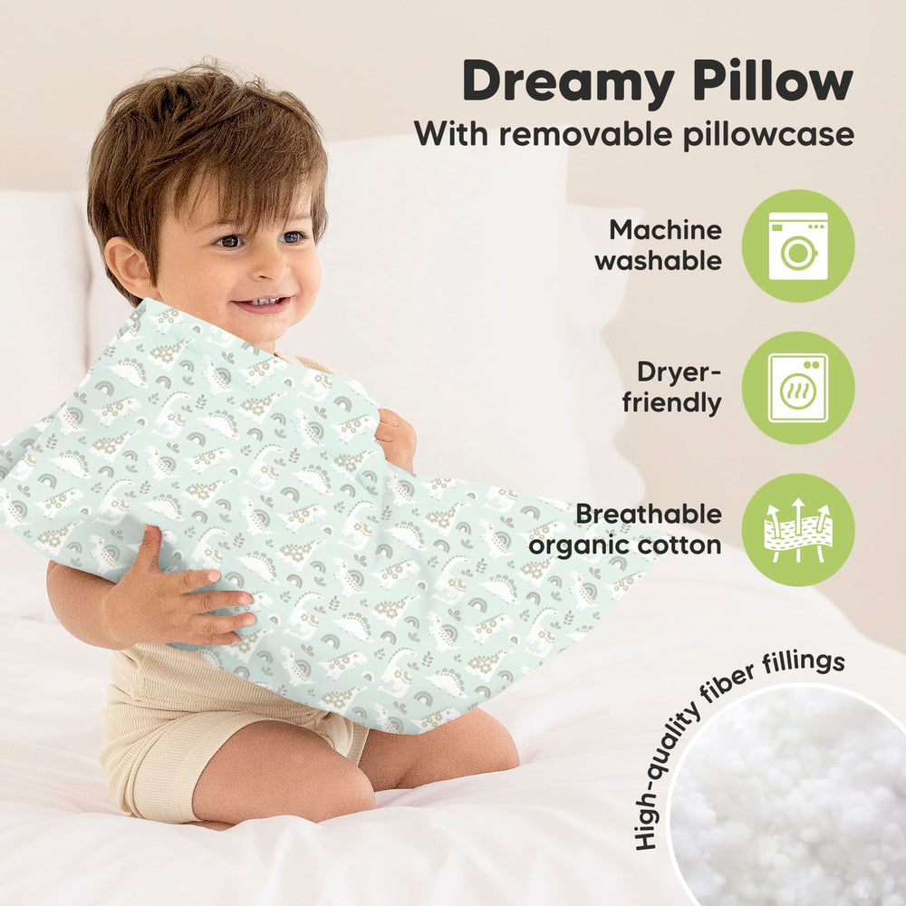 KeaBabies Dinobloom fiber closeup showcases fluffy, durable fill for cozy support.