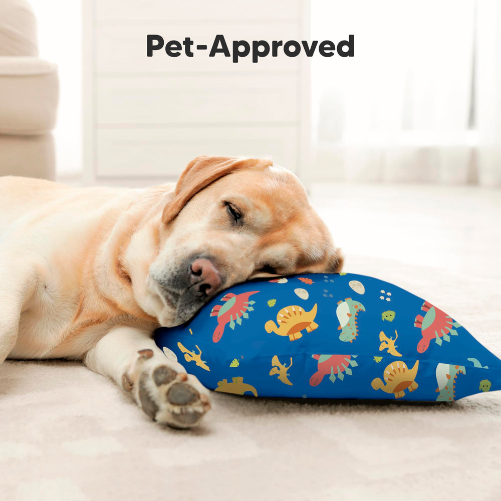 KeaBabies Dinoworld pillow with child uses demonstrates gentle comfort for road trips.