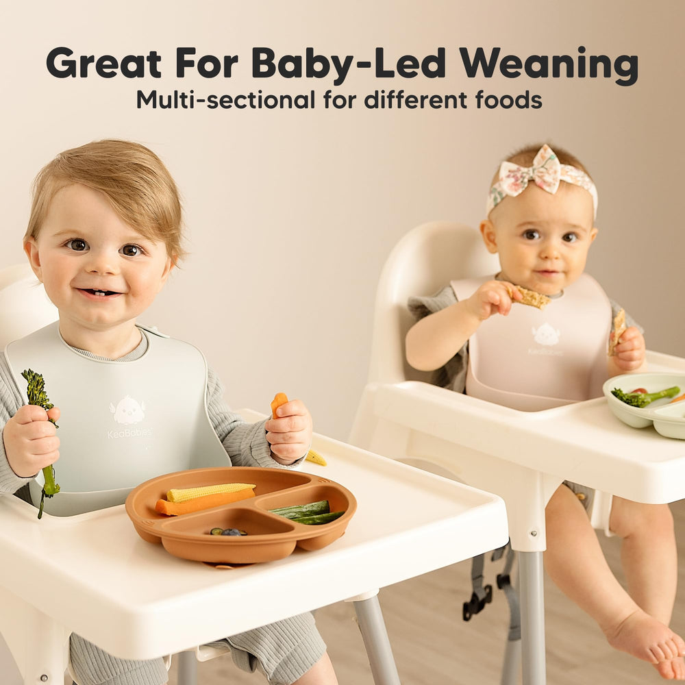 KeaBabies dishwasher-safe plate going into the dishwasher after meals.