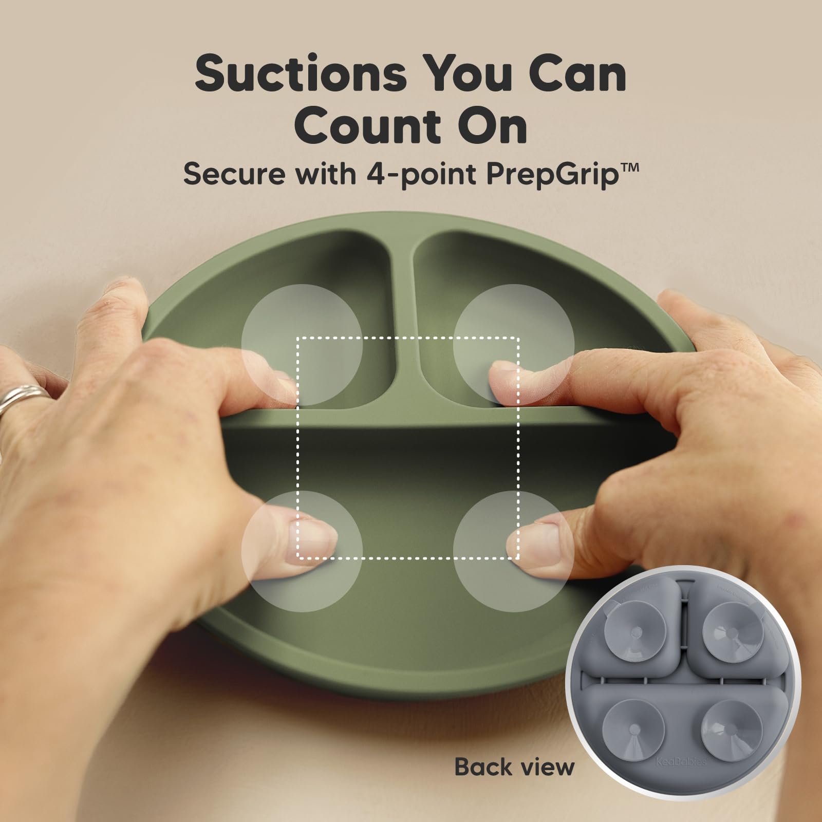 KeaBabies divided slate plate sections for diverse baby foods
