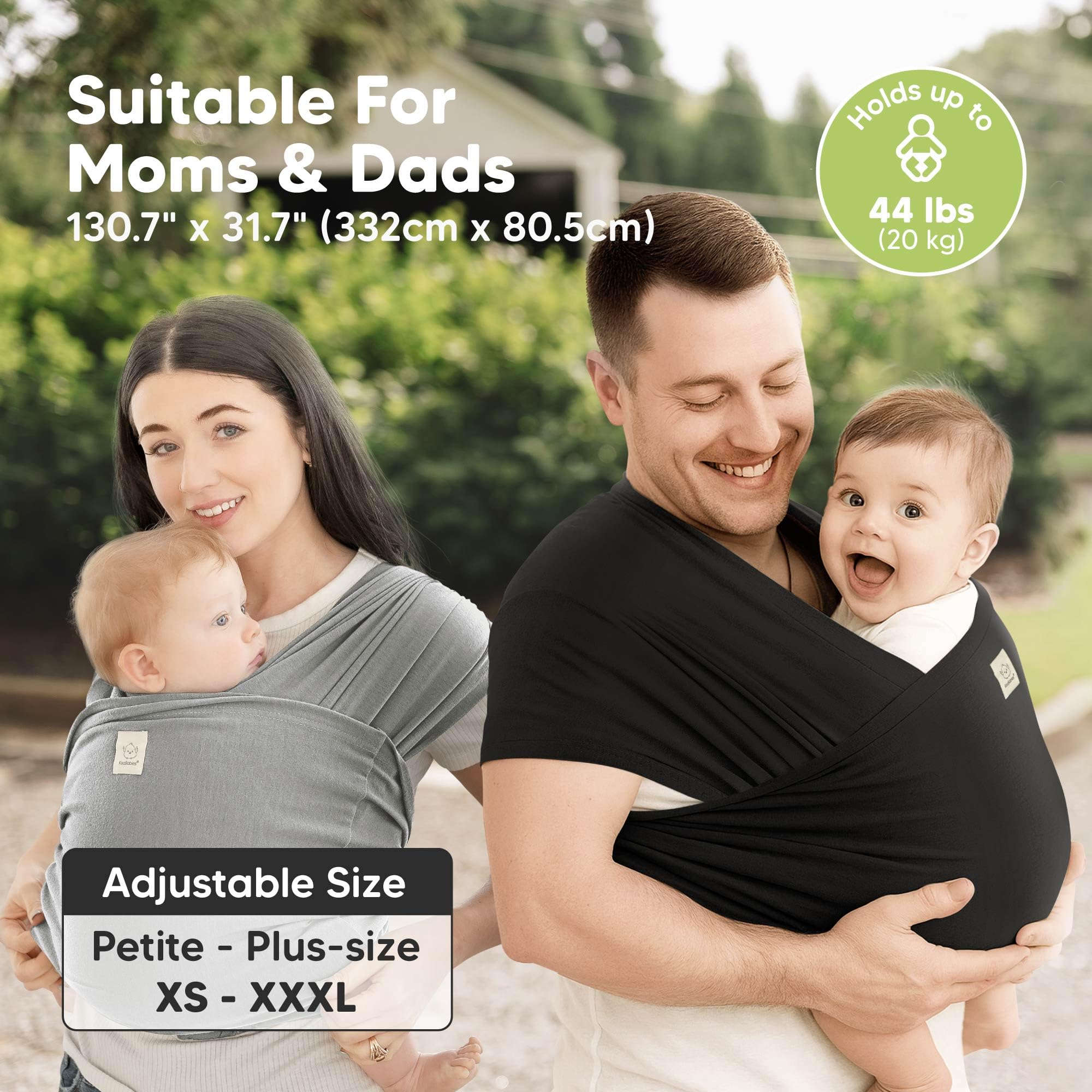 KeaBabies D-Lite adjustable side rings enable quick, secure fit.
