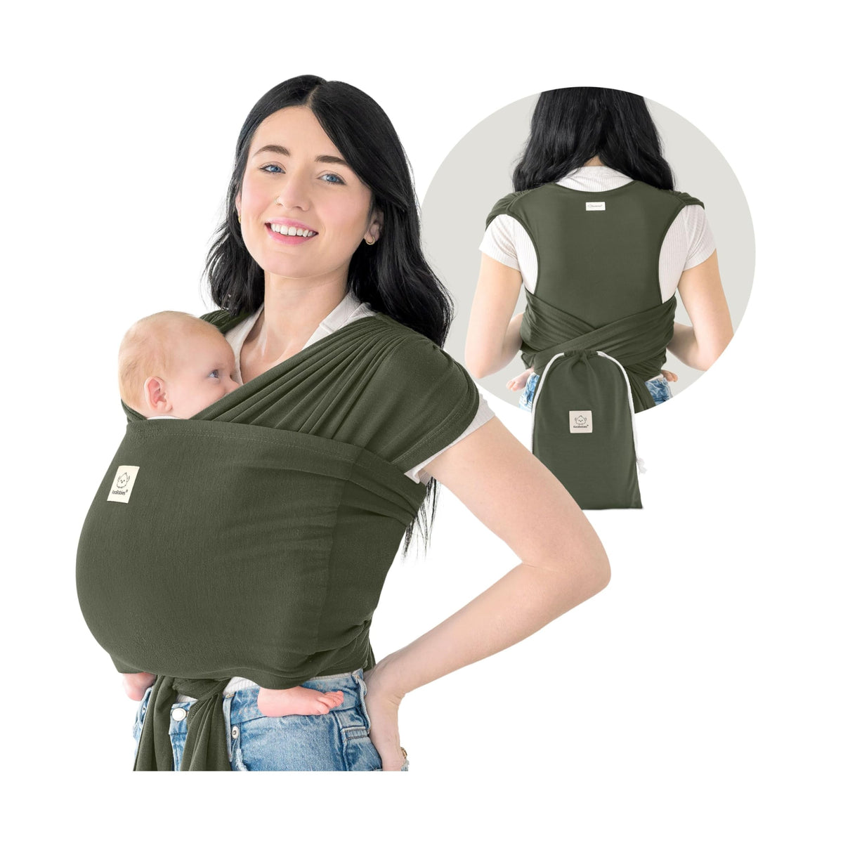 KeaBabies D-Lite forest wrap backpanel for comfortable all-day wear.