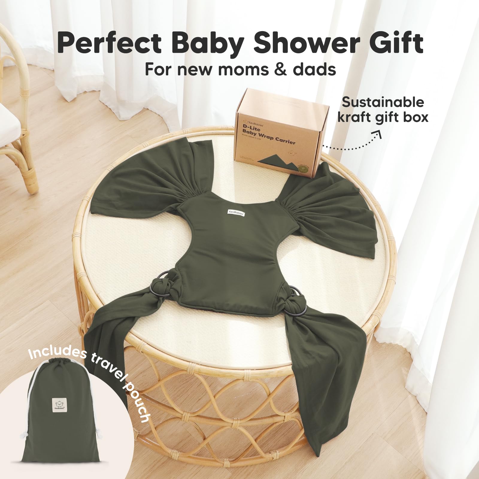 KeaBabies D-Lite hands-free bonding during daily activities.