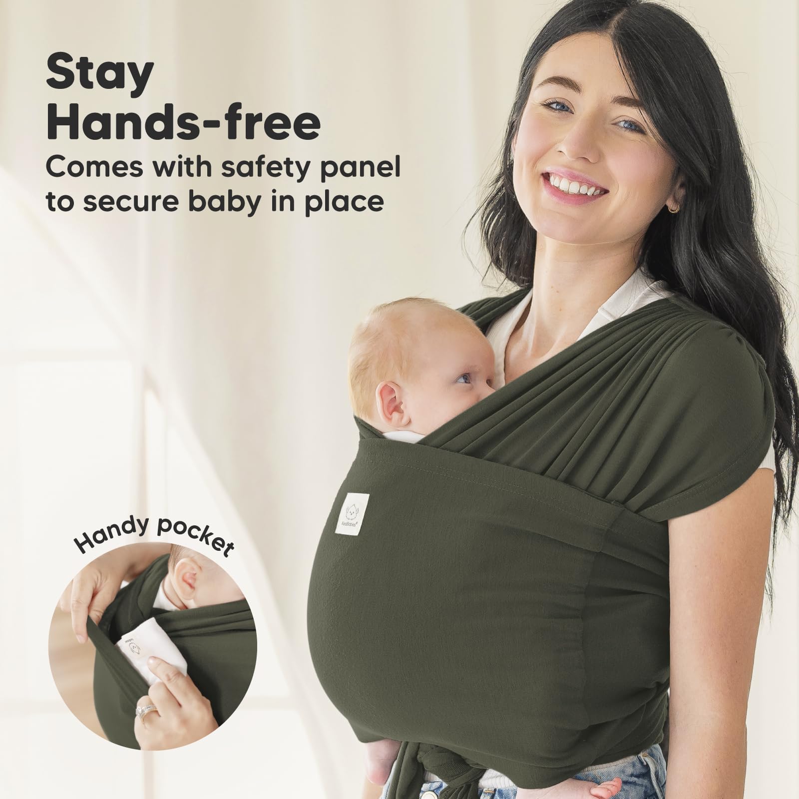 KeaBabies D-Lite spine contour supports natural baby positioning.